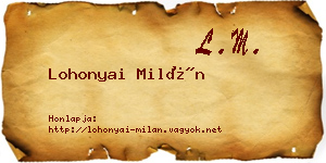 Lohonyai Milán névjegykártya